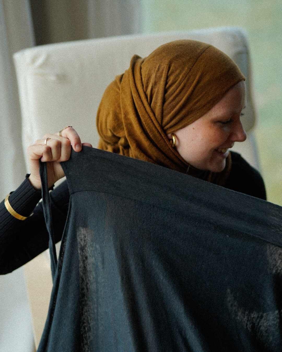 Instant Hijab "Leena" - 100% Linen - Stone