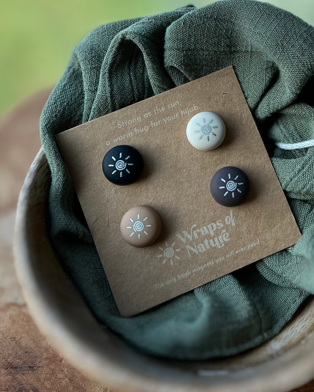 Hijab magnet pins - 4 pairs of strong hijab pins (neutral)