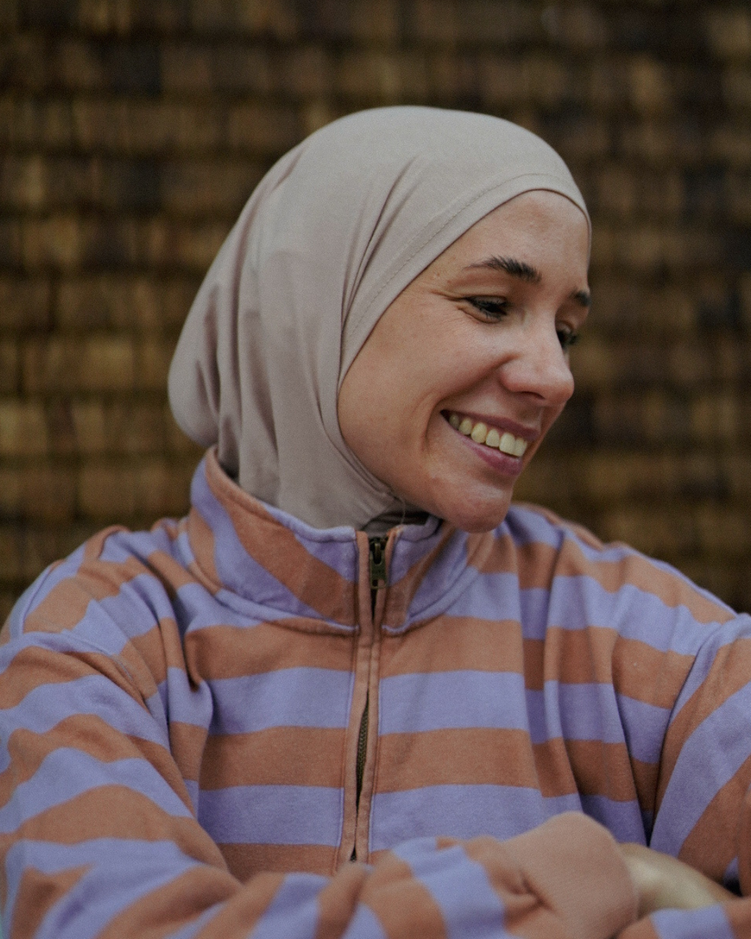 Balaclava - Sports & leisure hijab, made from organic cotton - Light Taupe