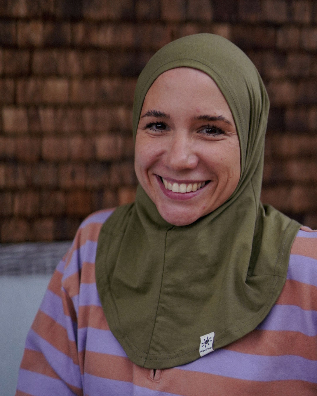 Balaclava - Sports & leisure hijab, made from organic cotton - Olive