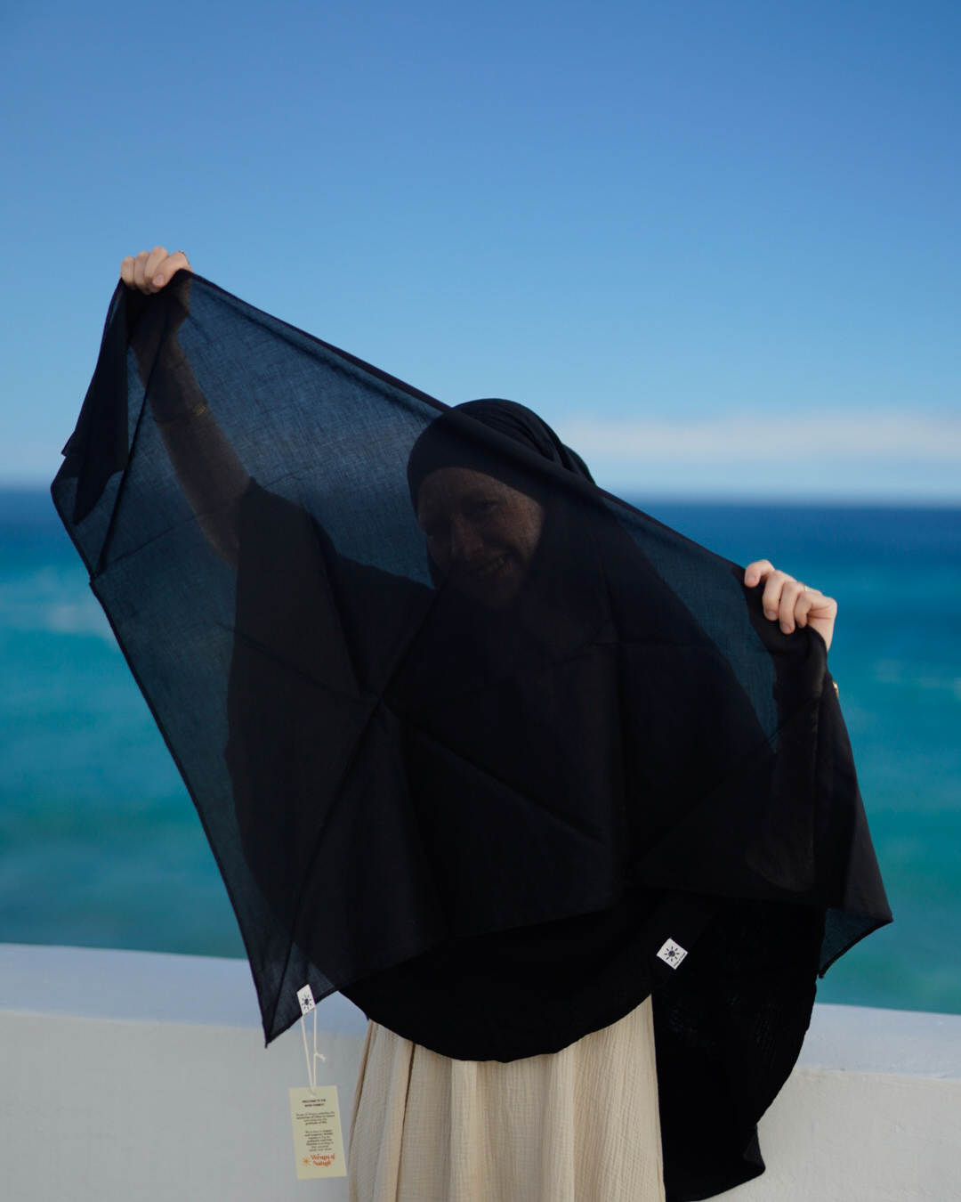 "Bonny" underscarf / bonnet - 100% organic cotton - black