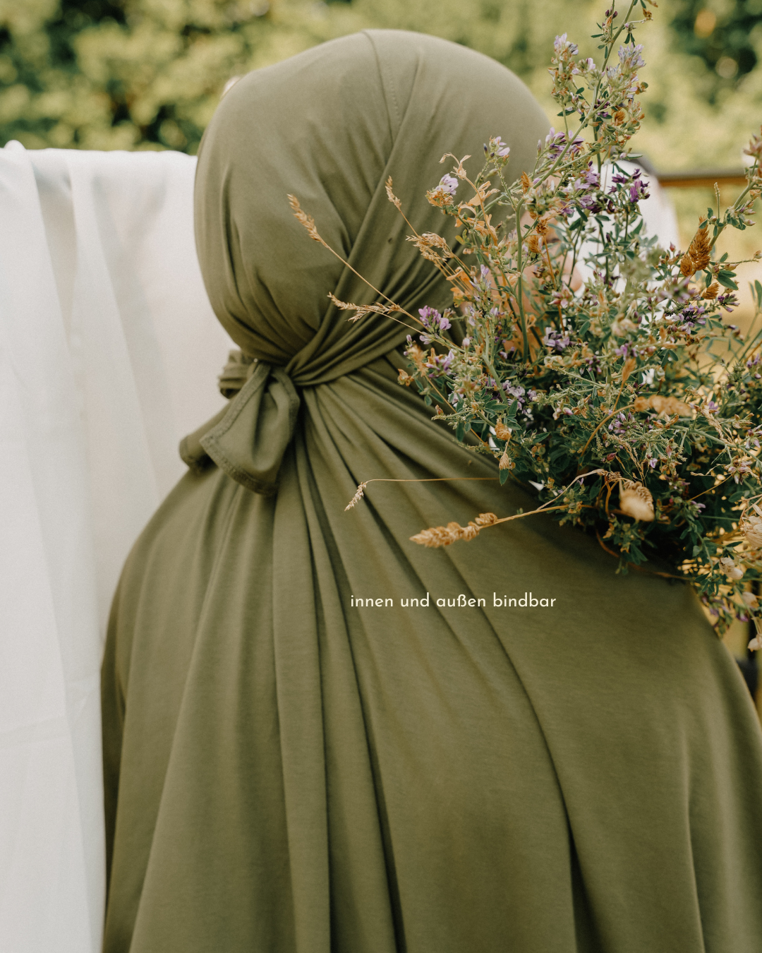Prayer dress / jilbab made from organic cotton (olive)
