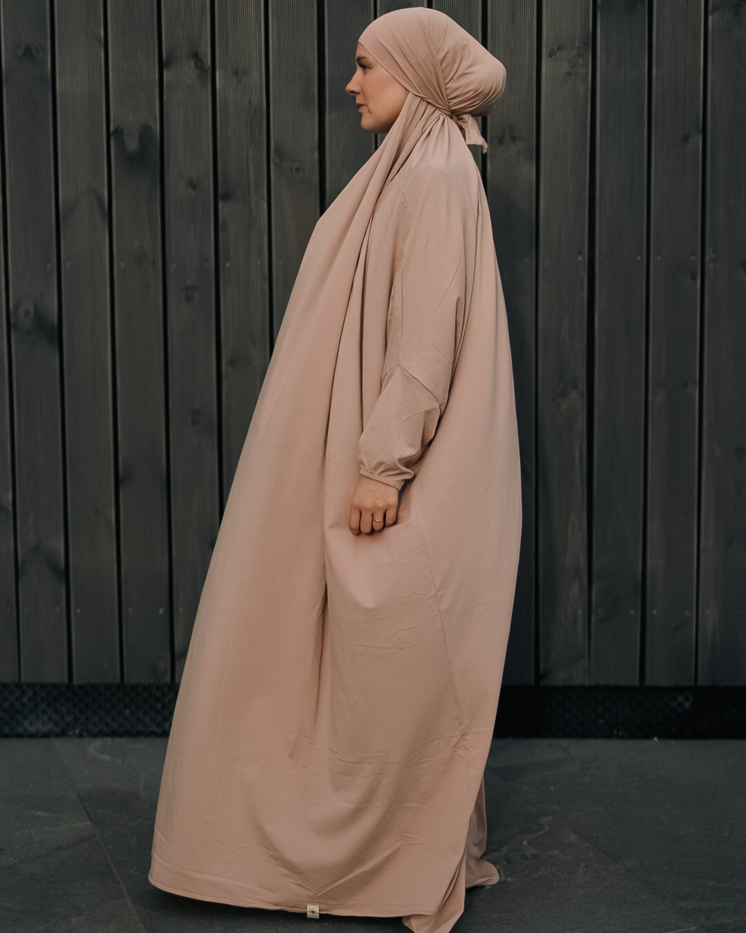 Prayer dress / Jilbab made from organic cotton (Light Taupe)