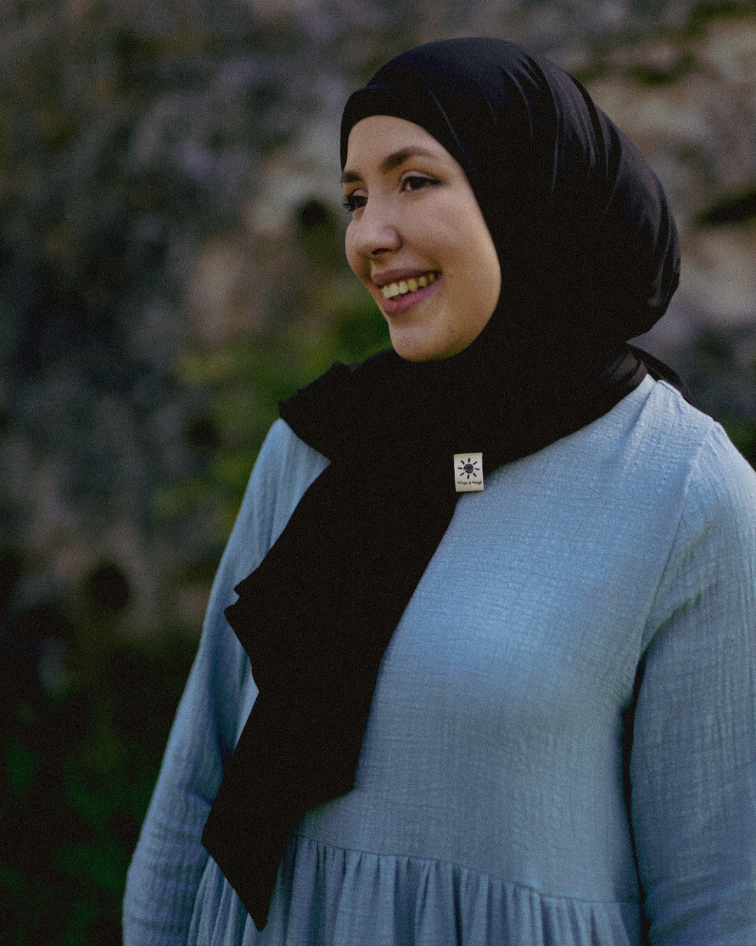Lightweight jersey hijab "Hava" made from 100% organic cotton (Black Night)