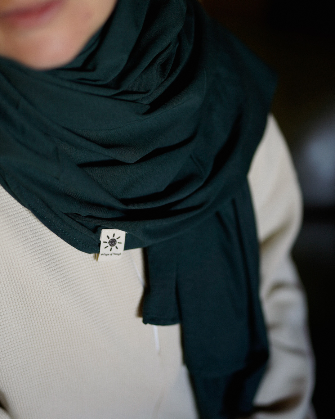 Lightweight jersey hijab "Hava" made from 100% organic cotton (Magical Forest)