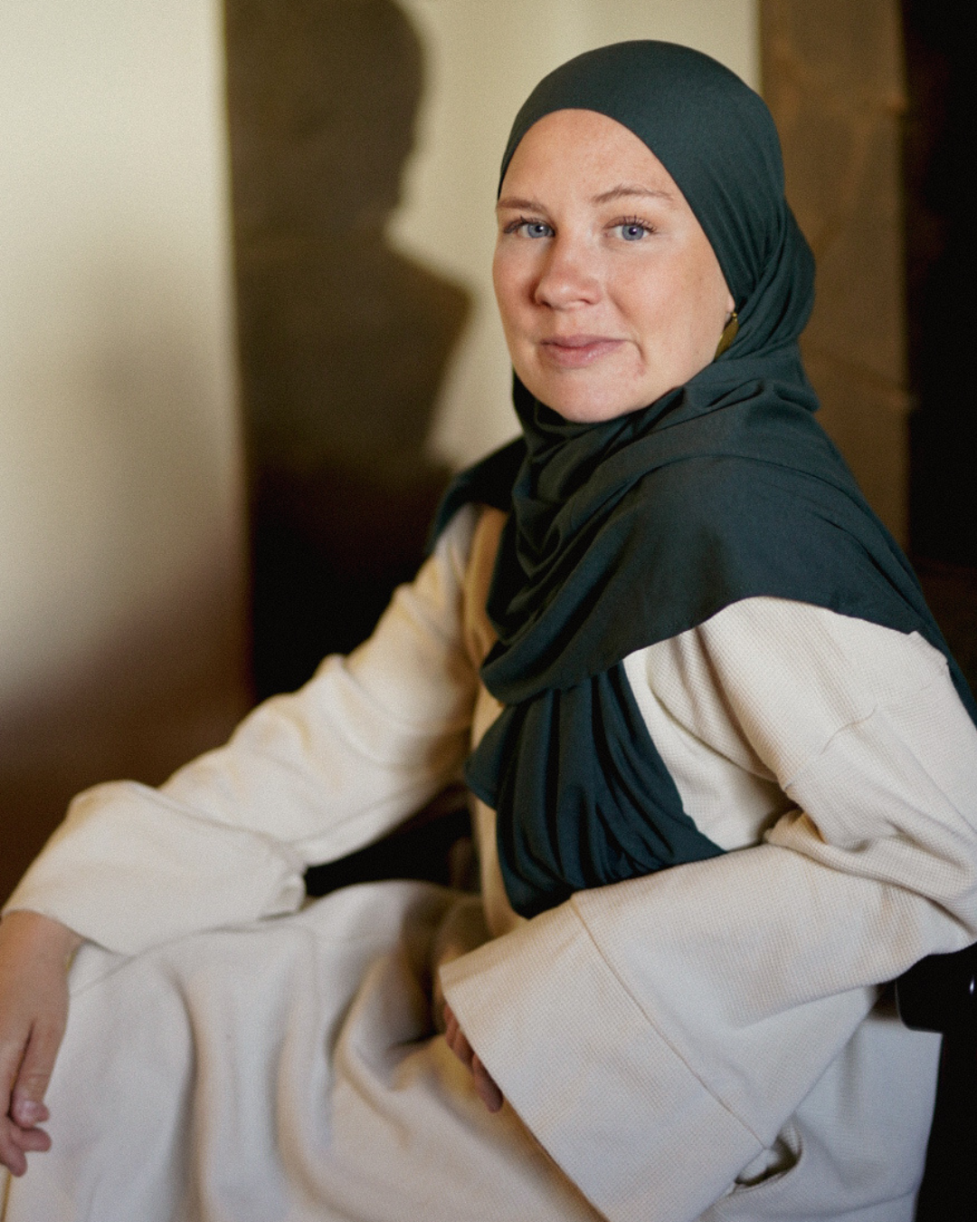 Lightweight jersey hijab "Hava" made from 100% organic cotton (Magical Forest)