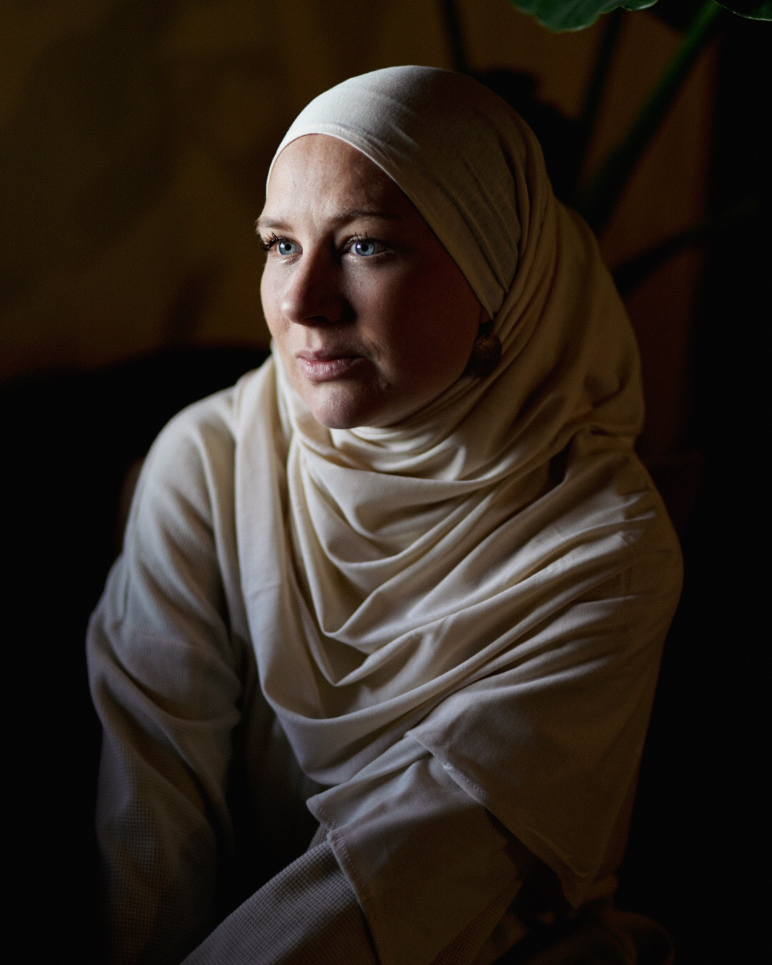 Lightweight jersey hijab "Hava" made from 100% organic cotton (marzipan)