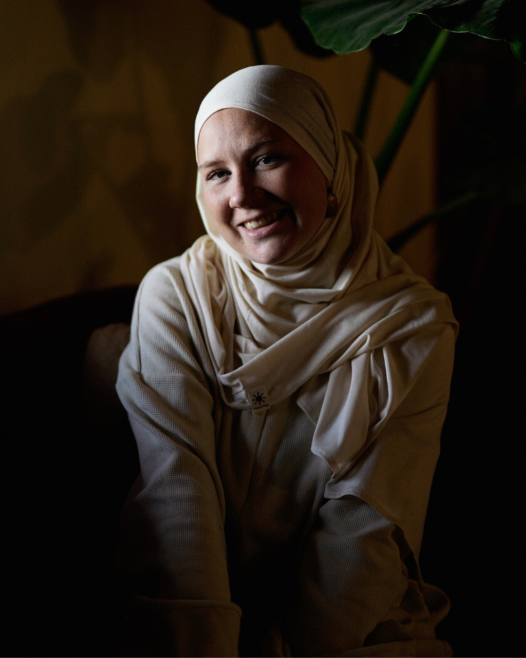 Lightweight jersey hijab "Hava" made from 100% organic cotton (marzipan)