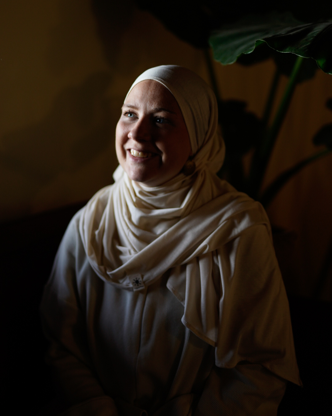 Lightweight jersey hijab "Hava" made from 100% organic cotton (marzipan)