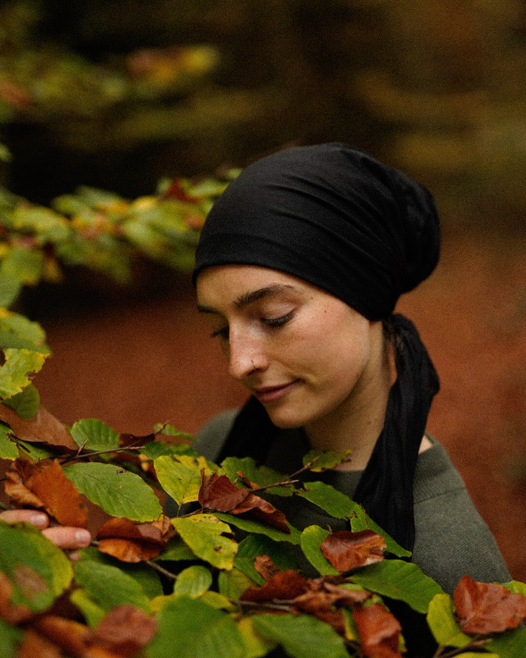 "Bonny" underscarf / bonnet - 100% organic cotton - black