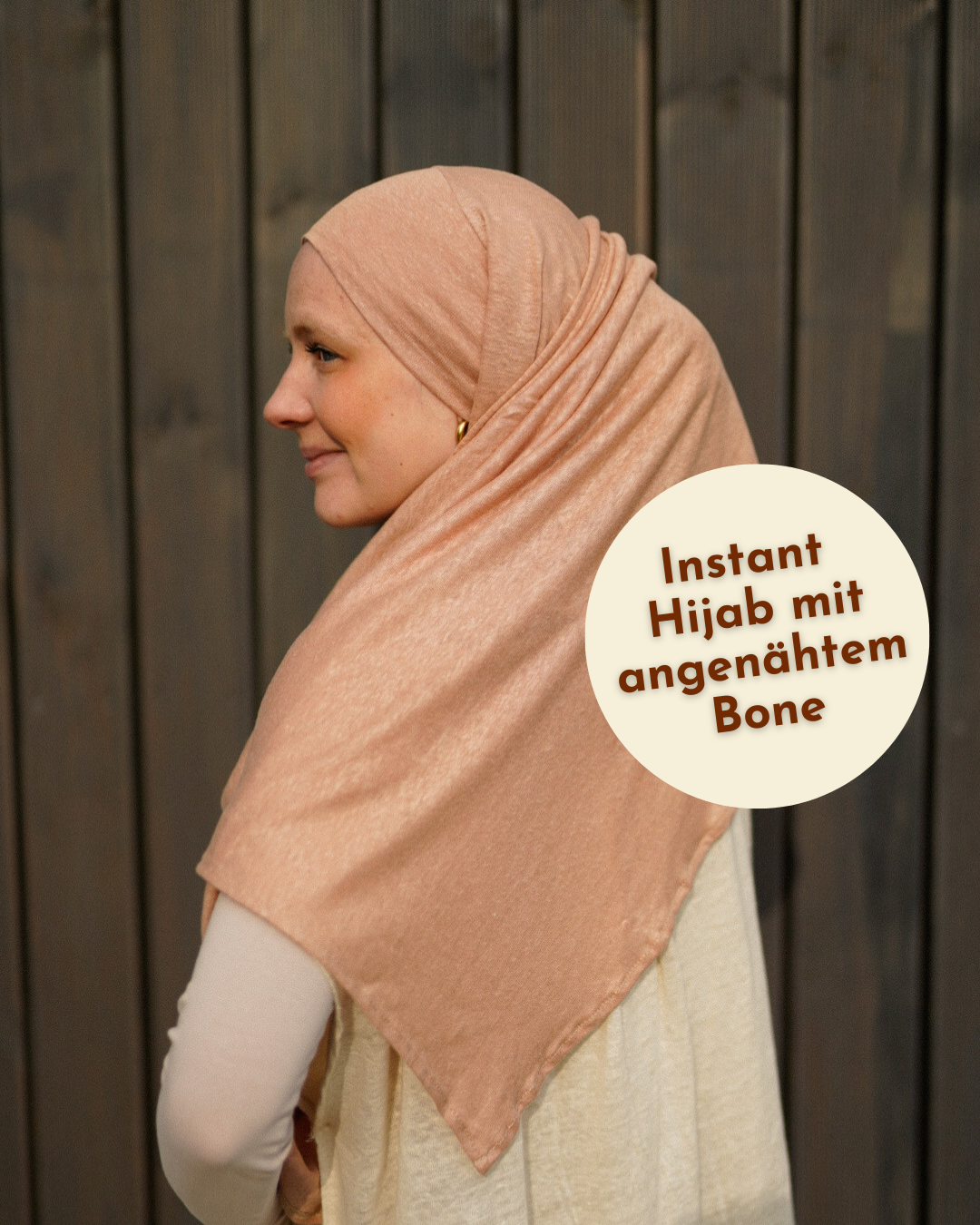 Instant Hijab "Leena" - 100% Linen - Calima Rose