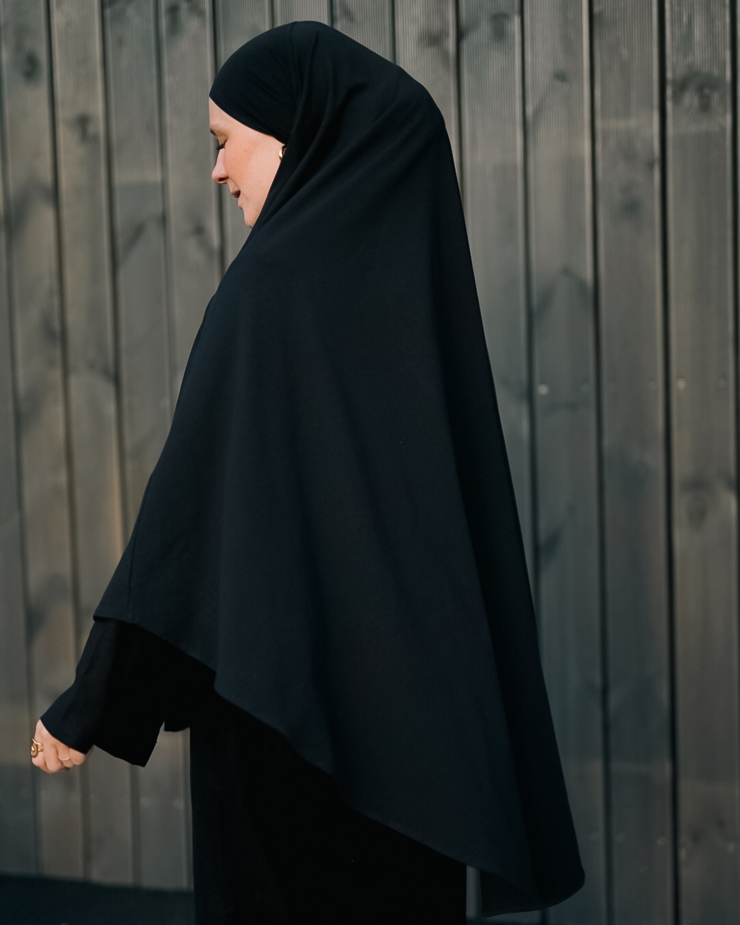 Jersey Khimar made from organic cotton Black
