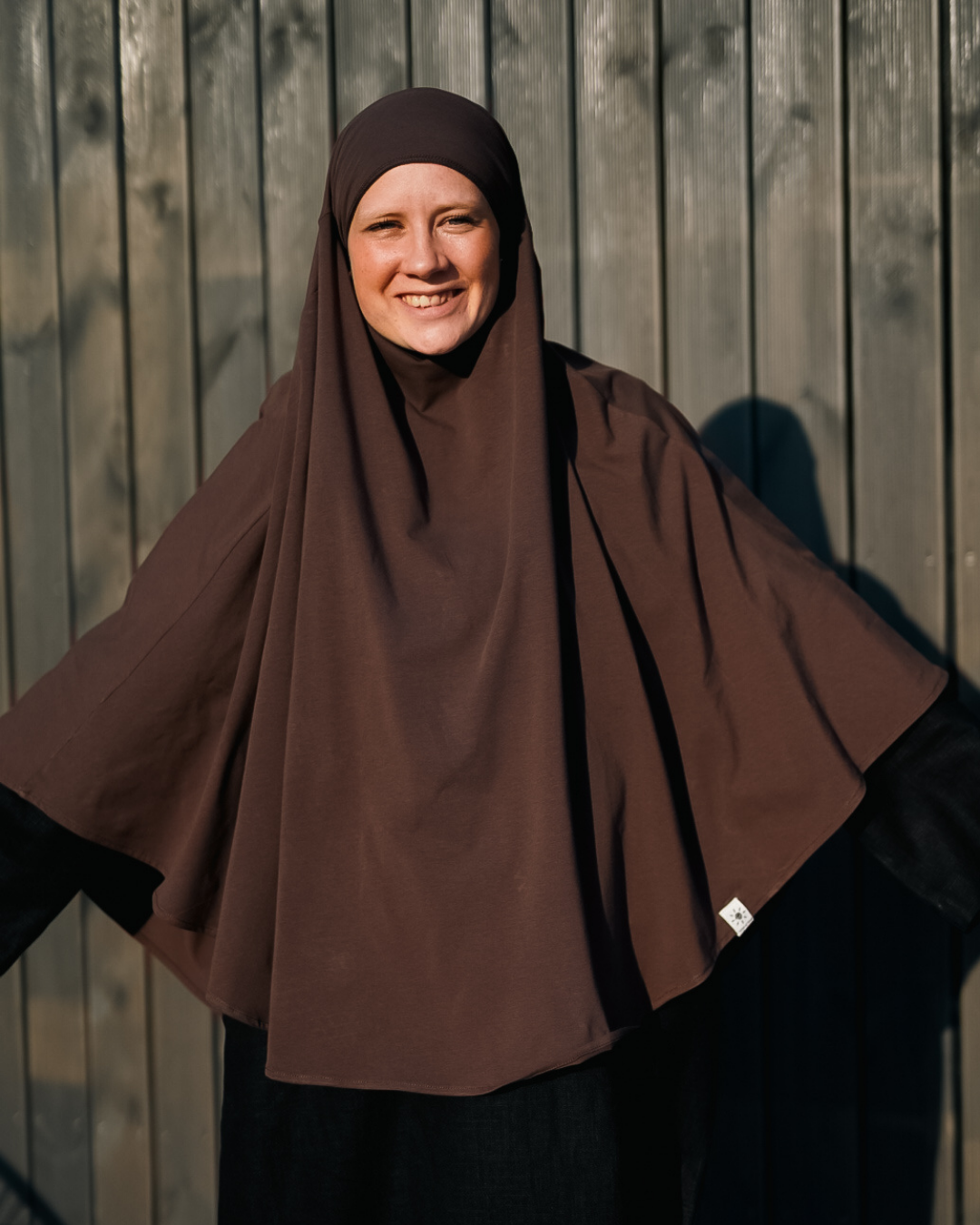 Khimar jersey made from organic cotton Chocolate