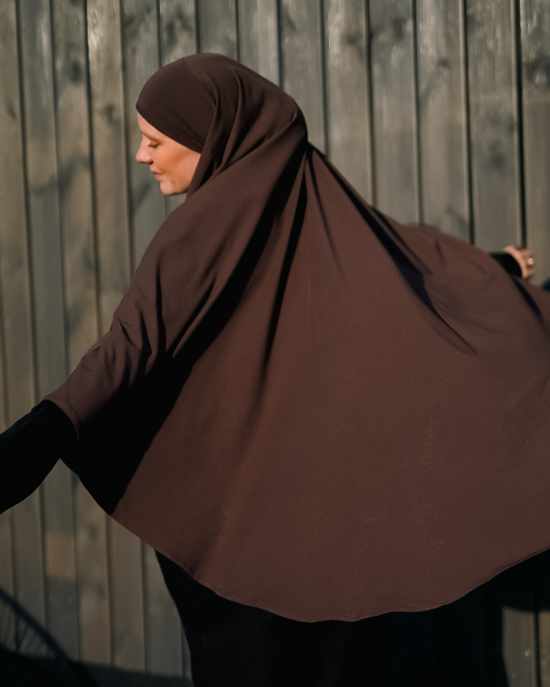 Khimar jersey made from organic cotton Chocolate