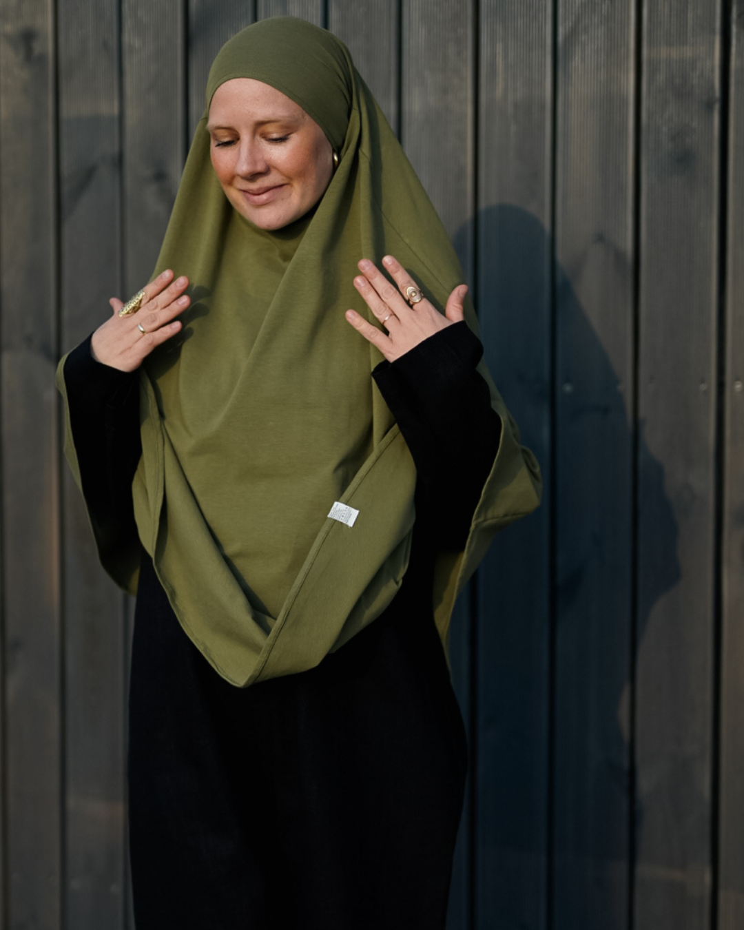 Khimar jersey made from organic cotton Olive