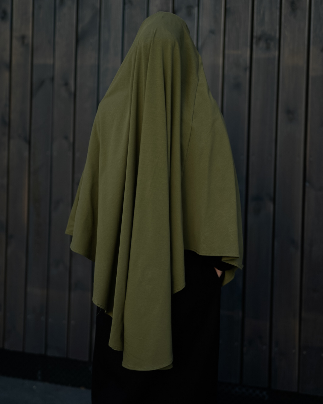 Khimar jersey made from organic cotton Olive