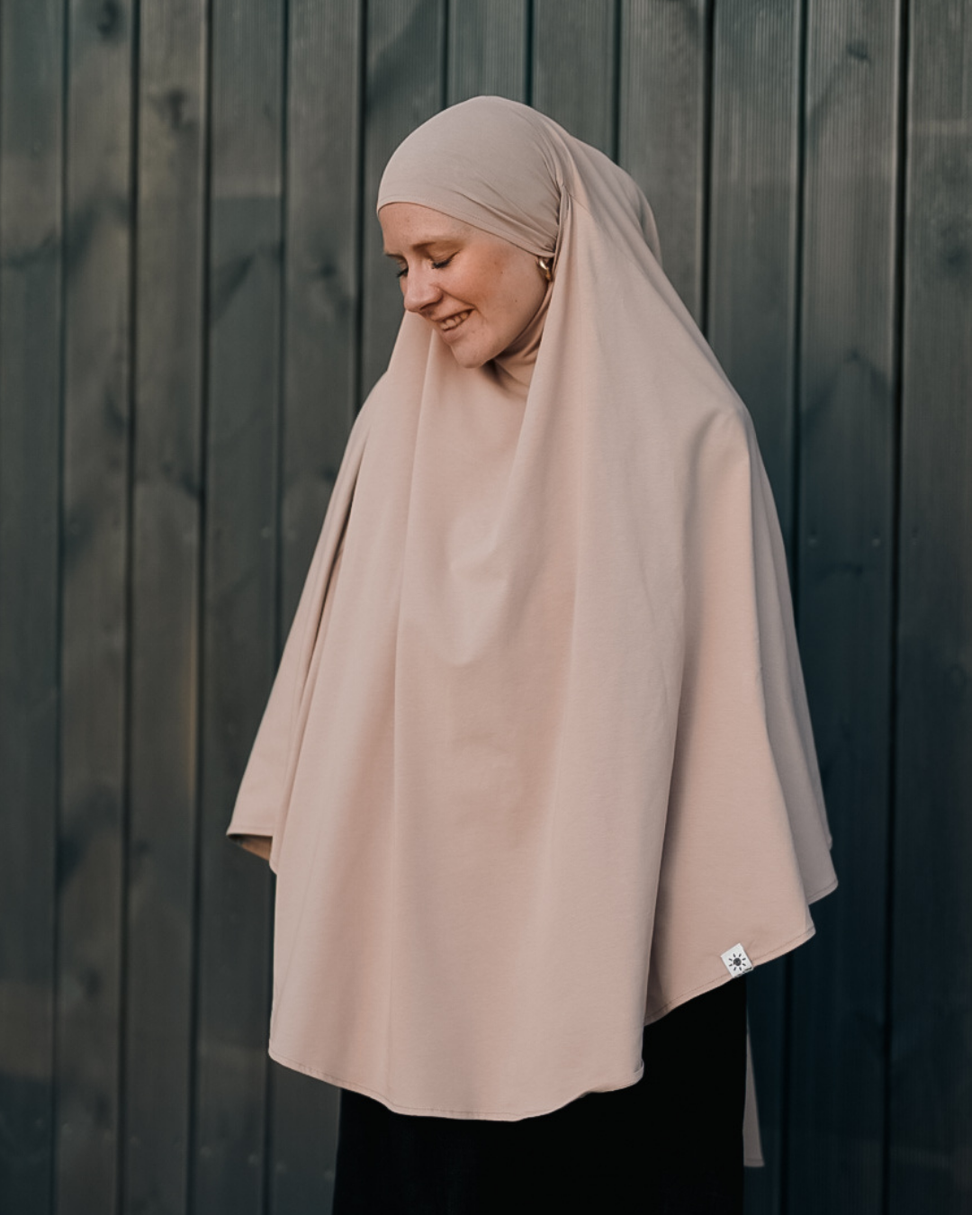 Khimar jersey made from organic cotton Light Taupe