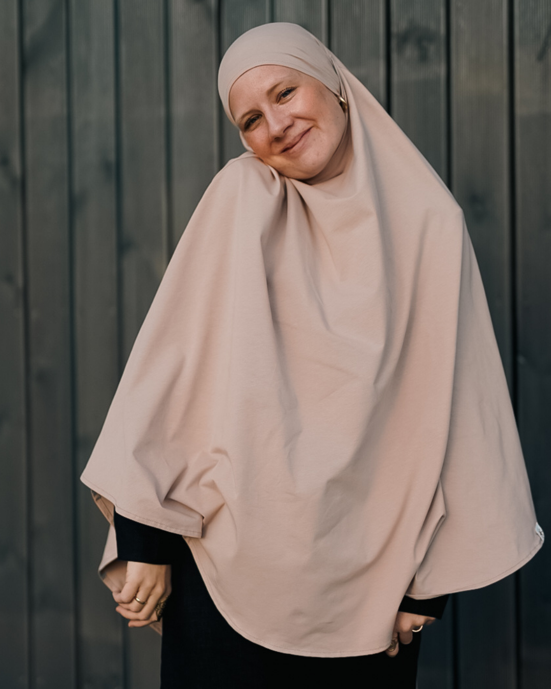 Khimar jersey made from organic cotton Light Taupe
