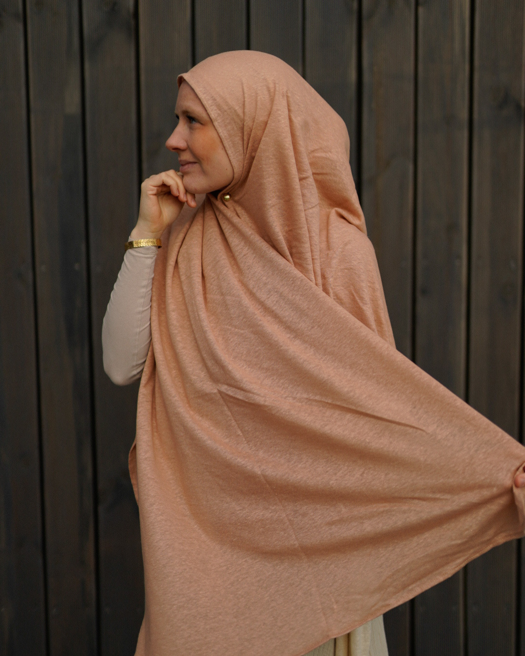 Jersey Hijab "Leena" - 100% Linen - Calima Rose