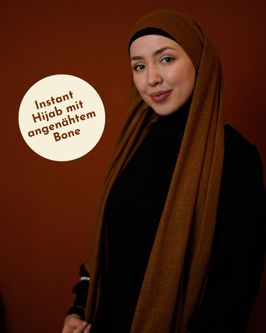 Instant Hijab "Leena" - 100% Linen - Teak