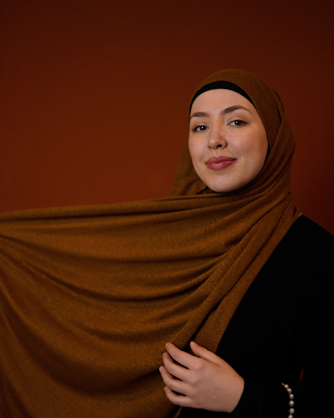 Instant Hijab "Leena" - 100% Linen - Teak
