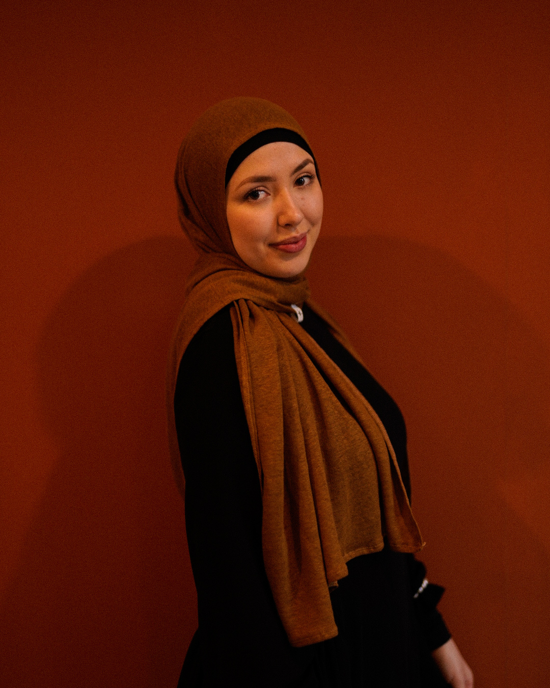 Jersey Hijab "Leena" - 100% Linen - Teak