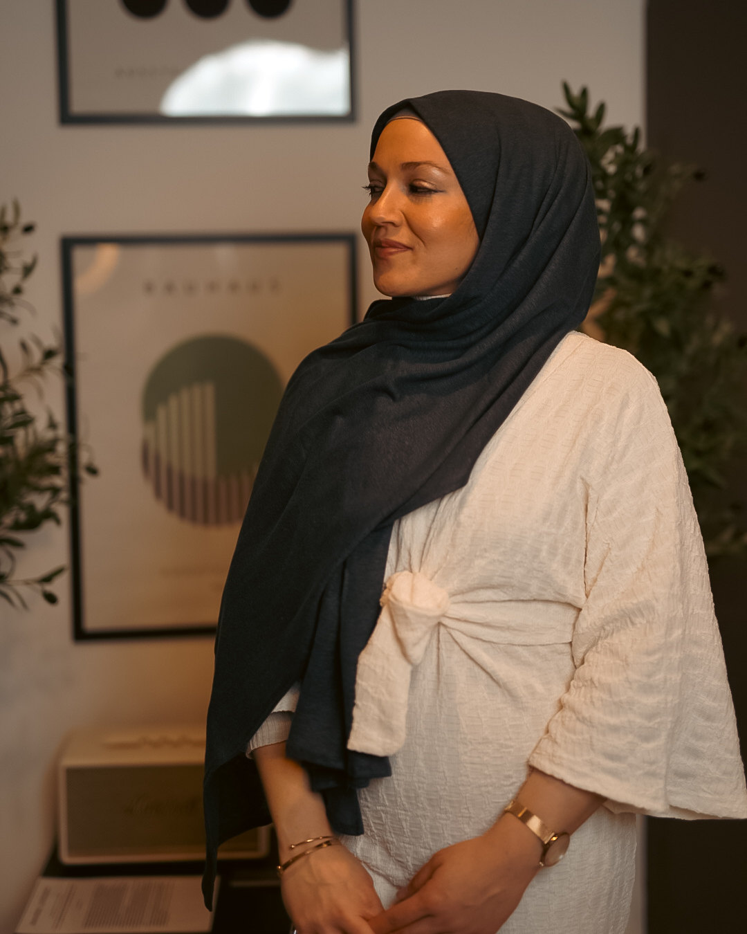 Jersey Hijab "Leena" - 100% Linen - Stone