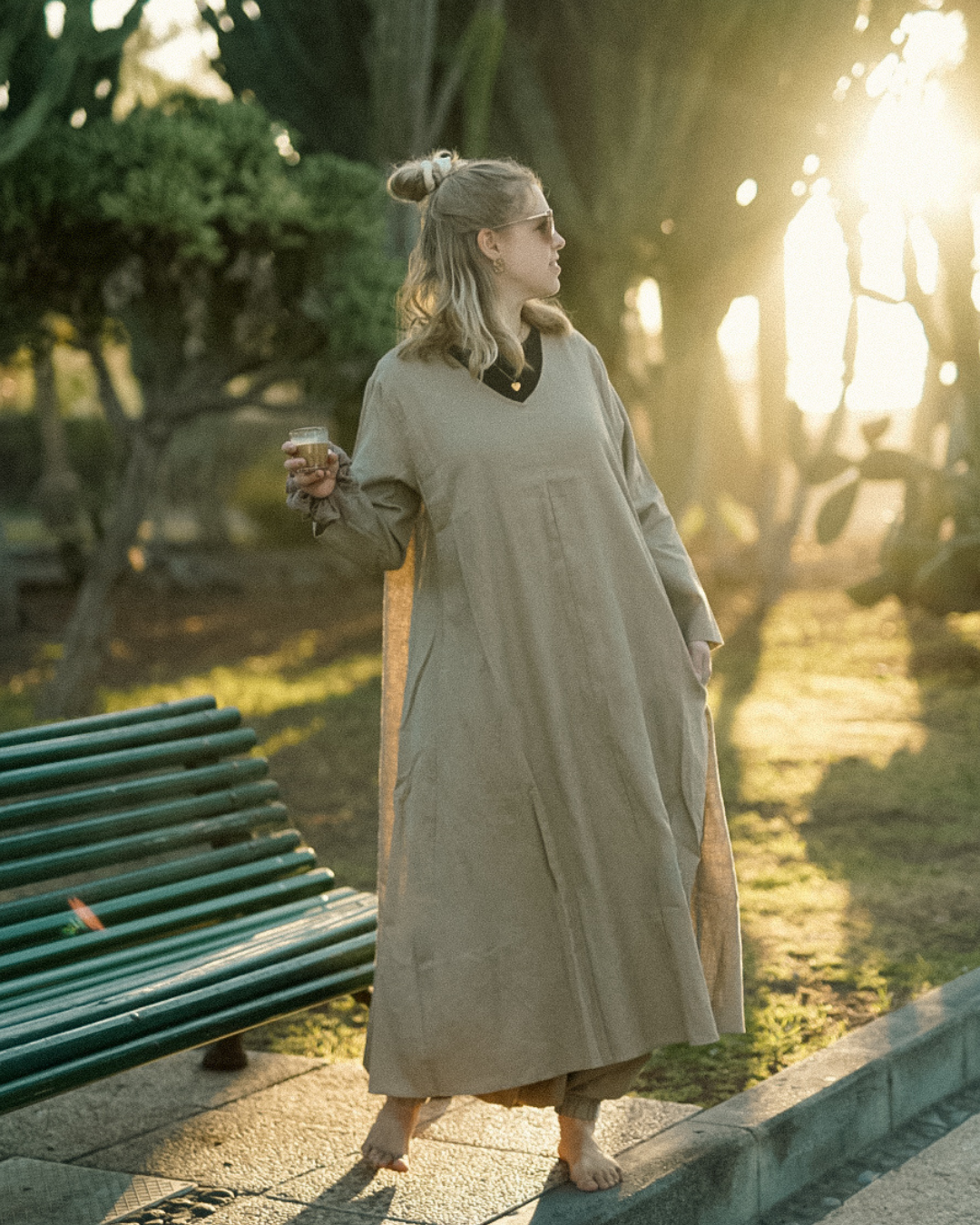 Linen & cotton tunic dress "Amba" (Cortado)