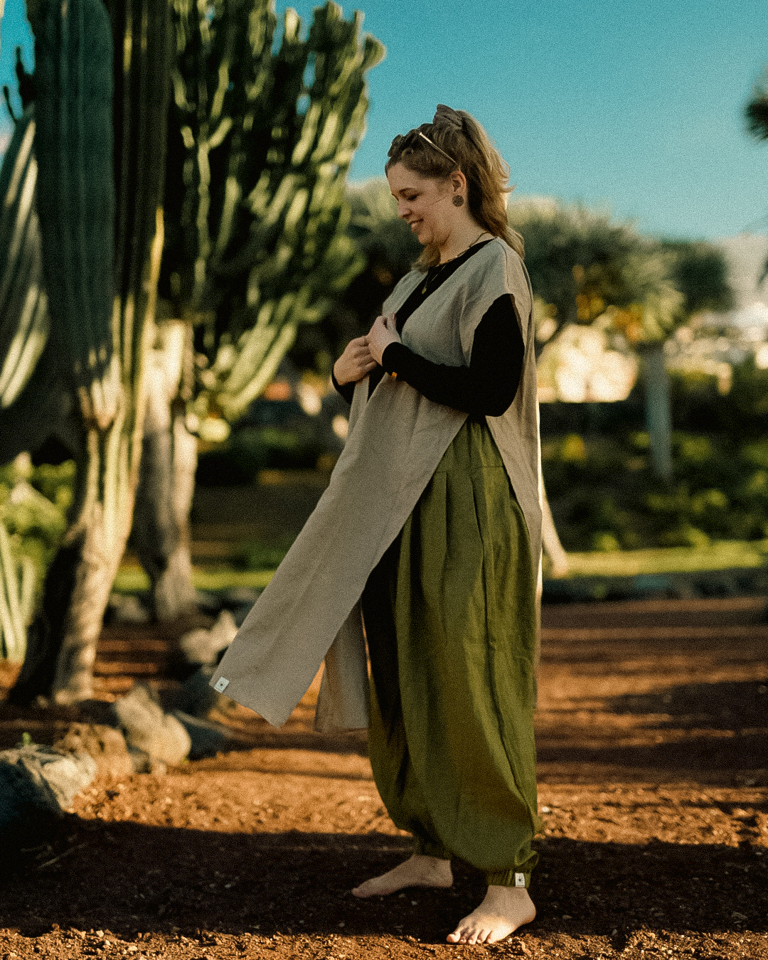 Linen & cotton wrap vest "Numa" (Cortado)