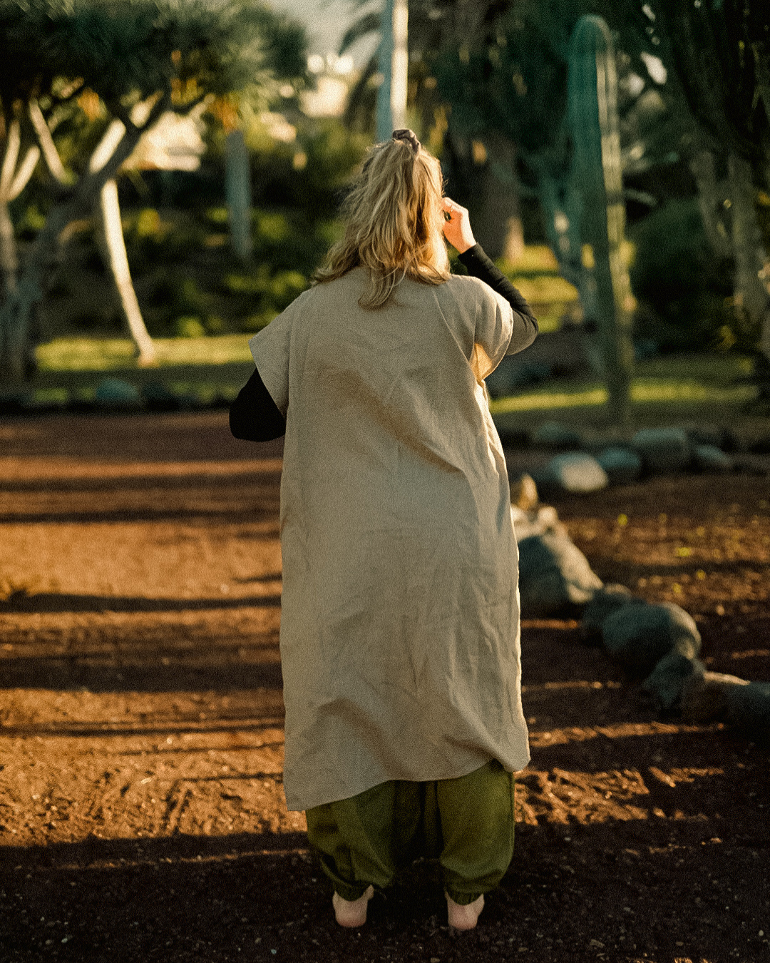Linen & cotton wrap vest "Numa" (Cortado)