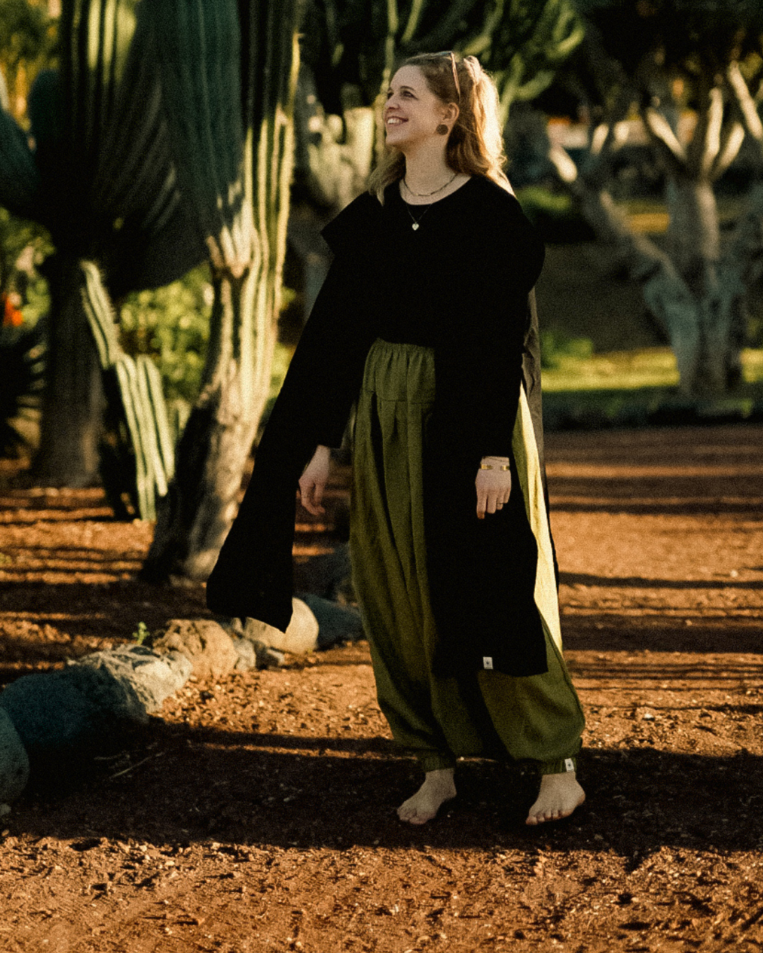 Linen & cotton slip-on vest "Numa" (Volcanic Sand)