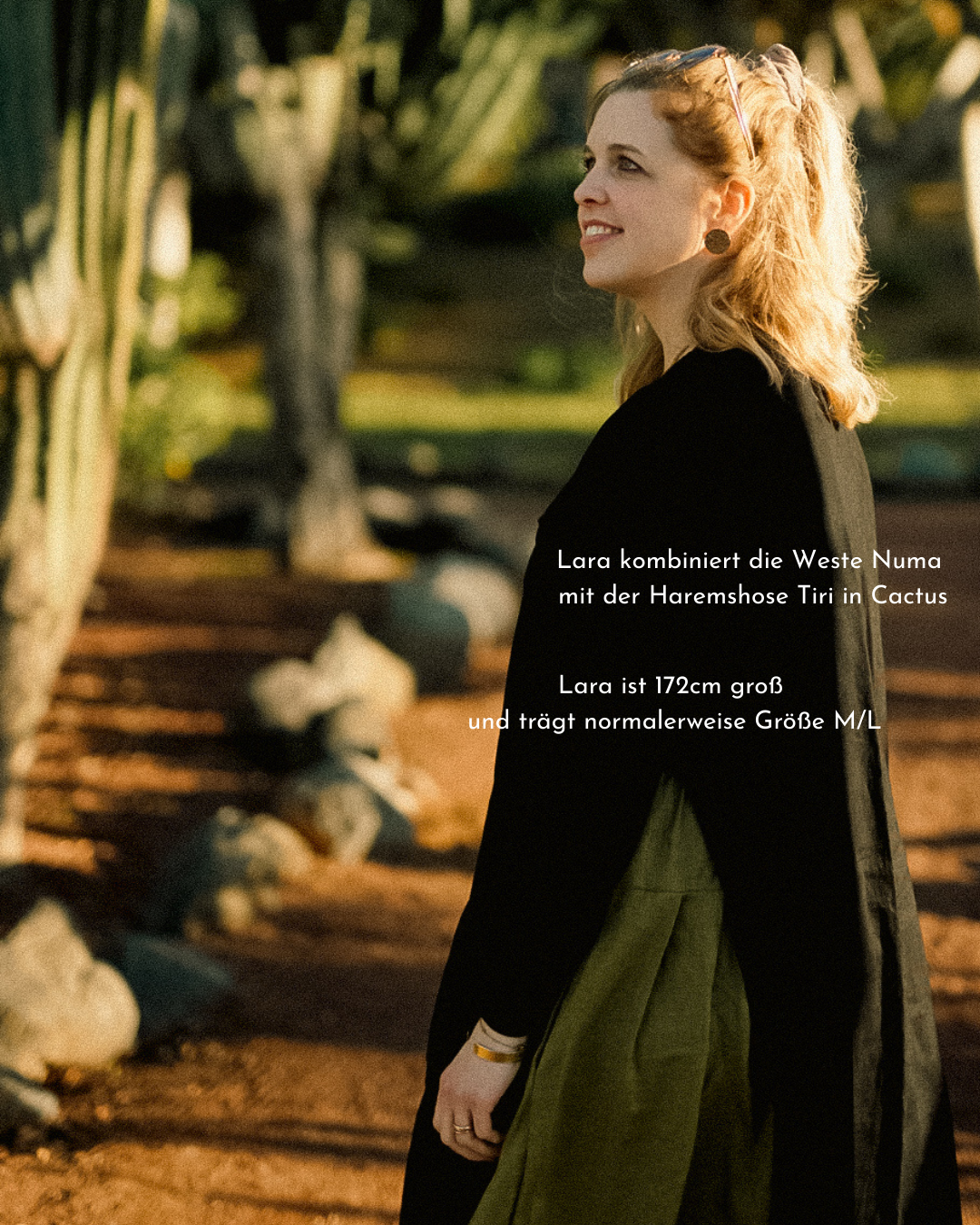 Linen & cotton slip-on vest "Numa" (Volcanic Sand)