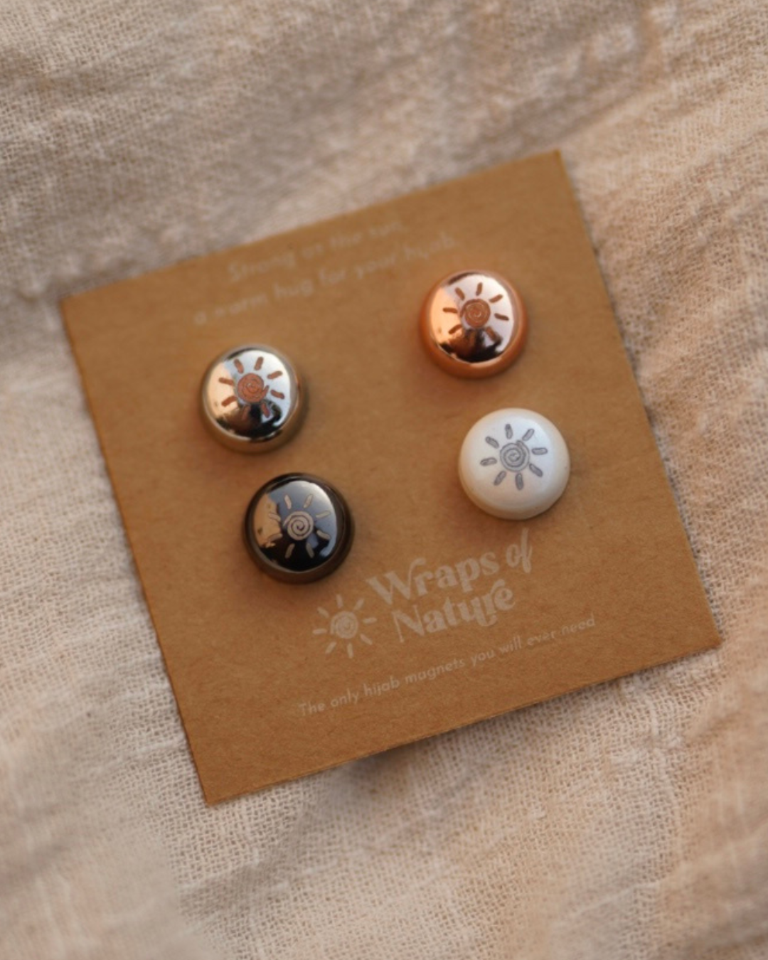 Hijab magnet pins - 4 pairs of strong hijab pins (metallic)