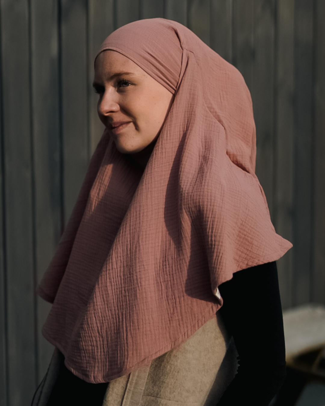 Mini Muslin Khimar (Old Blush)