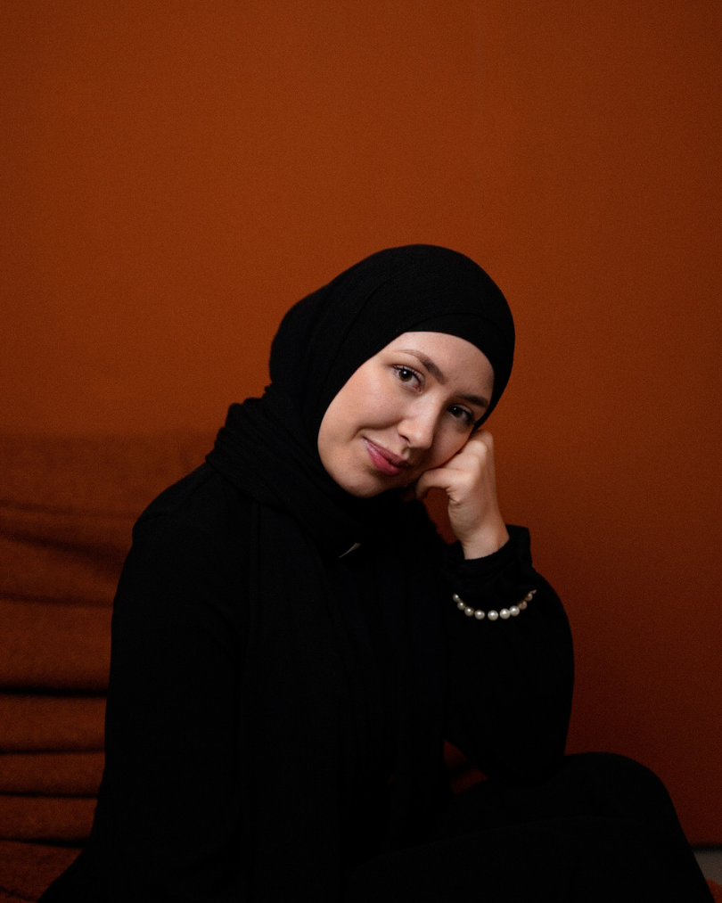 Crinkle chiffon hijab "Sandy" made of viscose and linen (Black)