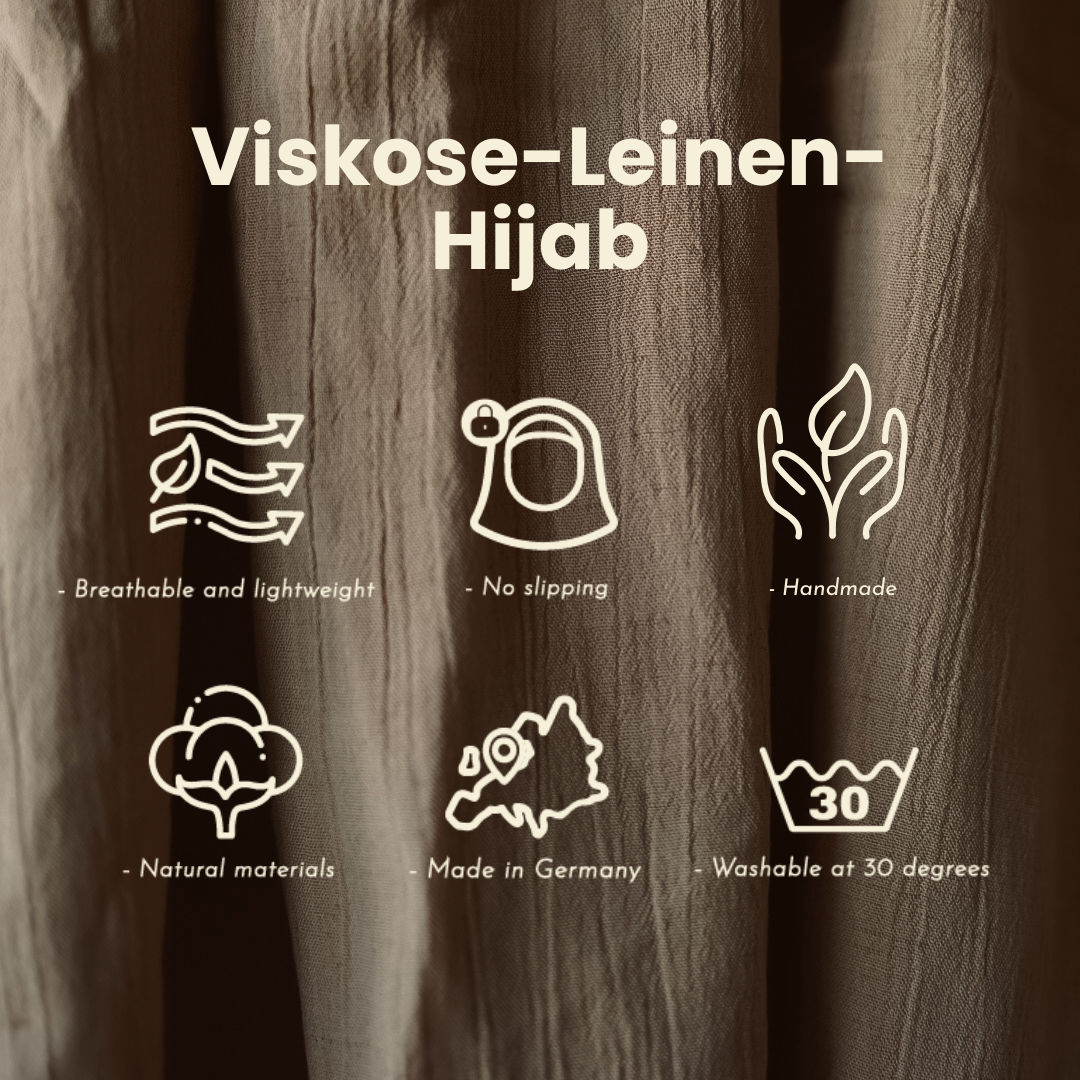 Crinkle chiffon hijab "Sandy" made of viscose and linen (sand)