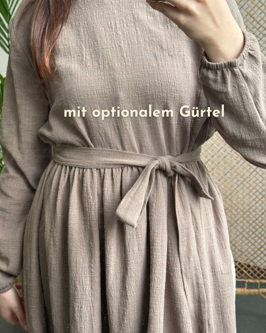 Cotton Abaya "Maya" made of cotton (Brown)