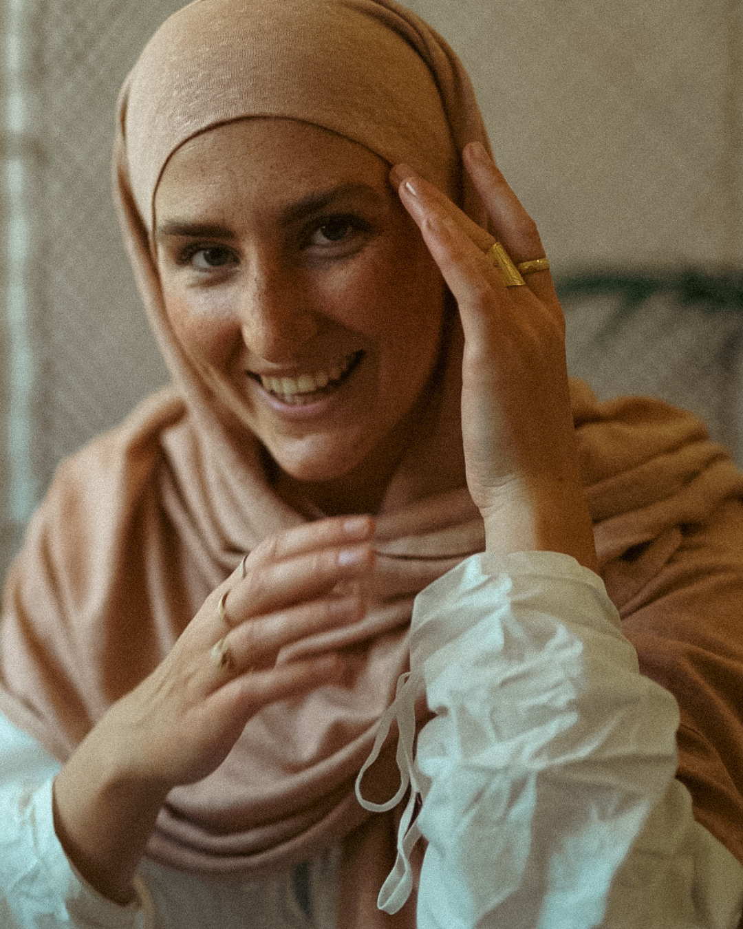 Instant Hijab "Leena" - 100% Linen - Calima Rose