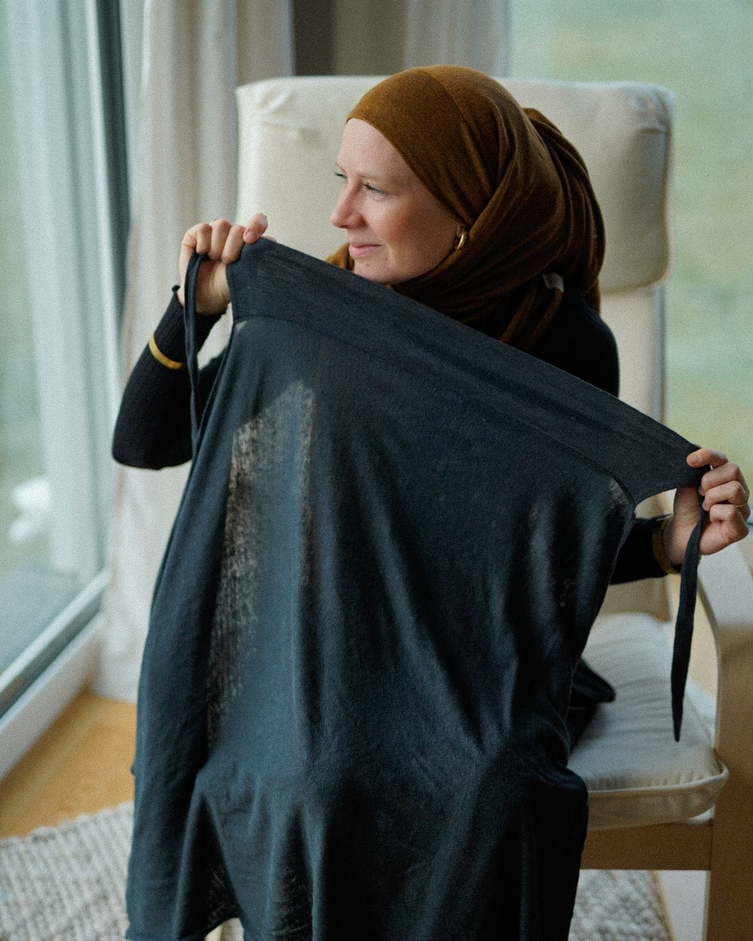 Instant Hijab "Leena" - 100% Linen - Teak