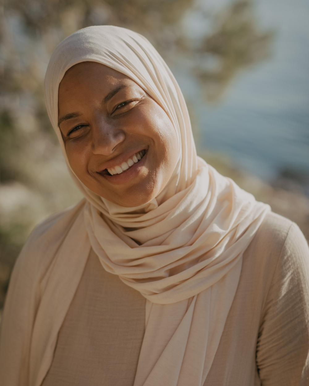 Lightweight jersey hijab "Hava" made from 100% organic cotton - Pearl Blush