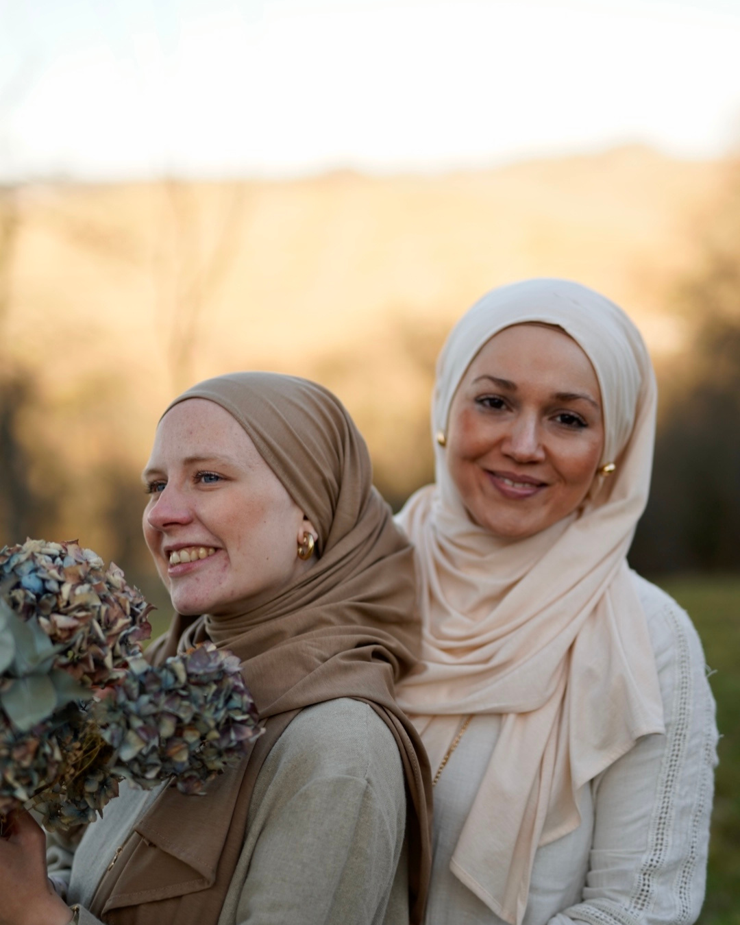 Lightweight jersey hijab "Hava" made from 100% organic cotton - Warm Almond