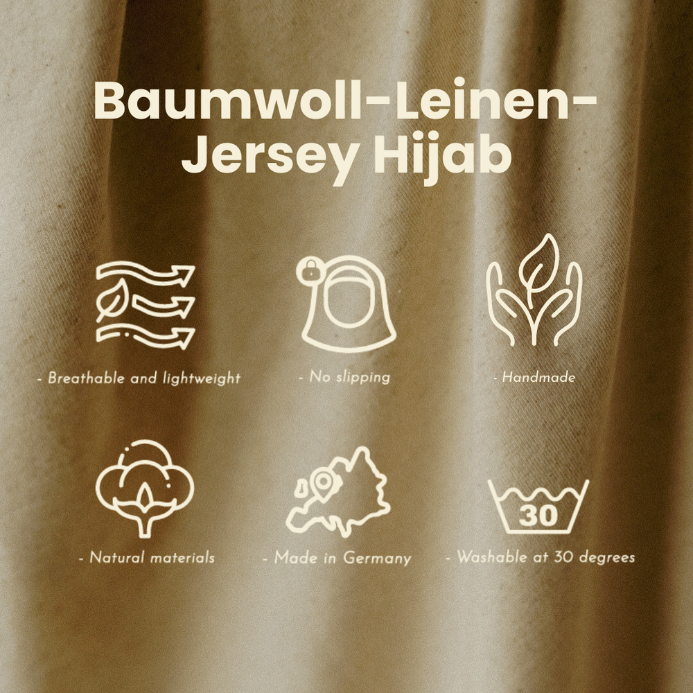 Jersey hijab made of cotton and linen - "Vanilla"
