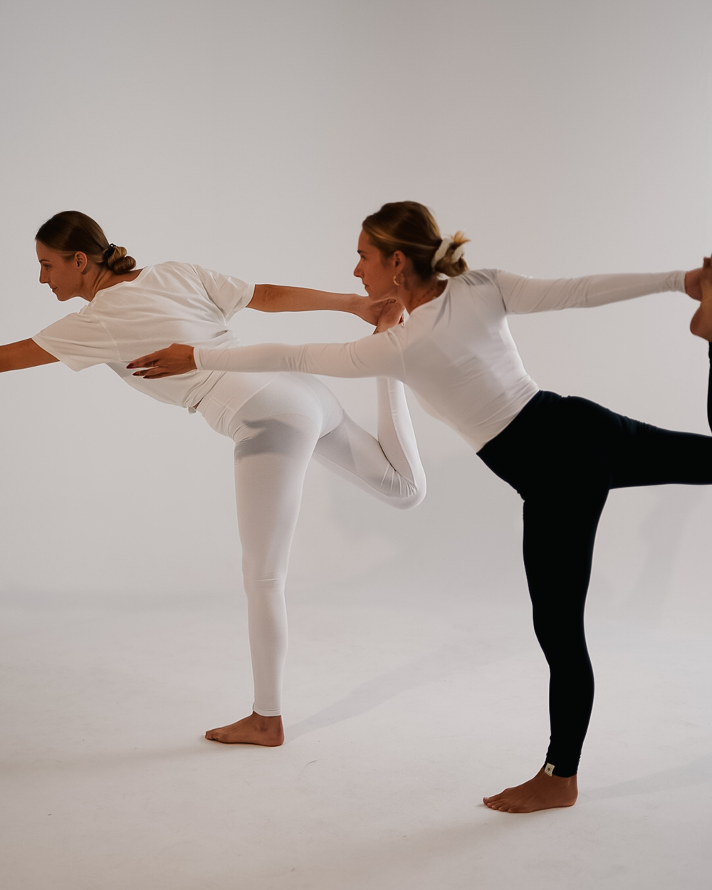 Set of 4 organic cotton leggings "Yuna" (White, Light Taupe, Black, Chocolate)