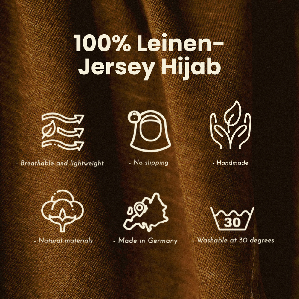 Jersey Hijab "Leena" - 100% Linen - Lava Mocha