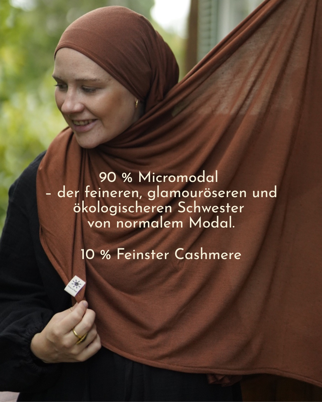 Organic hijab "Aurela" made from luxurious micromodal and cashmere
