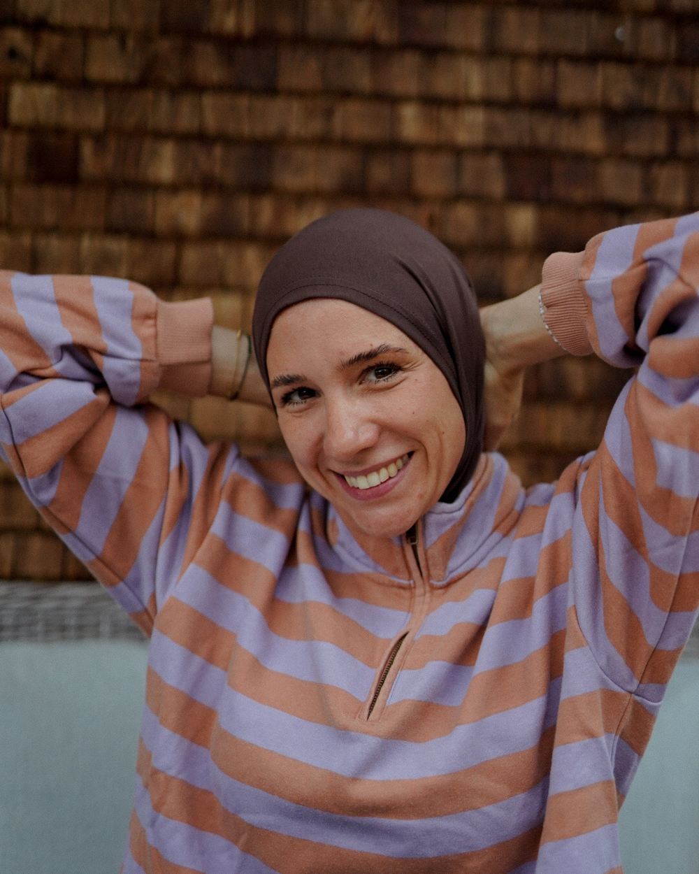 Balaclava - Sports & leisure hijab, made from organic cotton - Chocolate