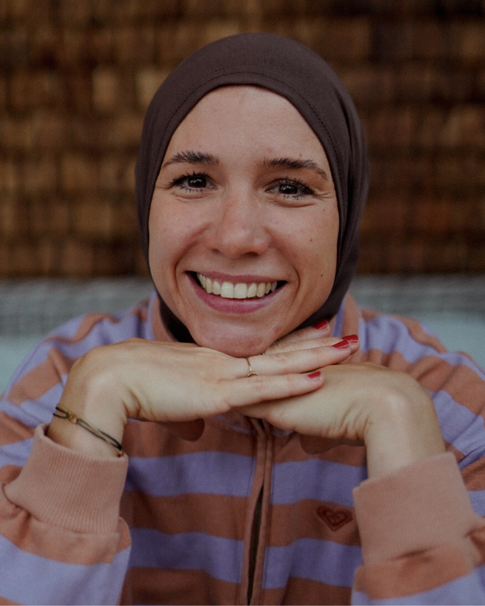 Balaclava - Sports & leisure hijab, made from organic cotton - Chocolate