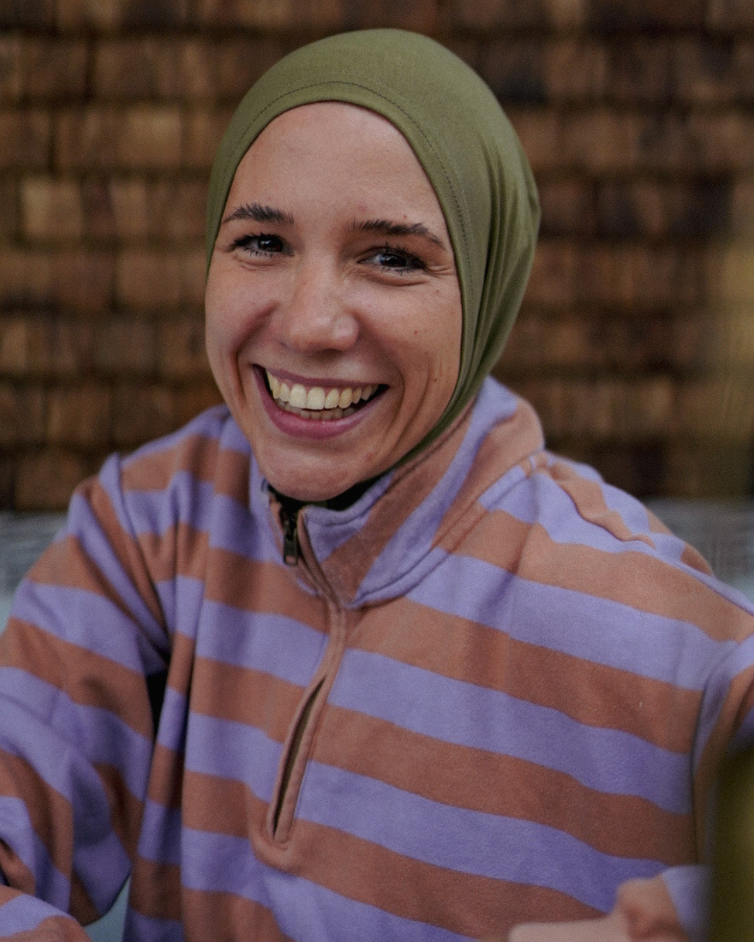 Balaclava - Sports & leisure hijab, made from organic cotton - Olive