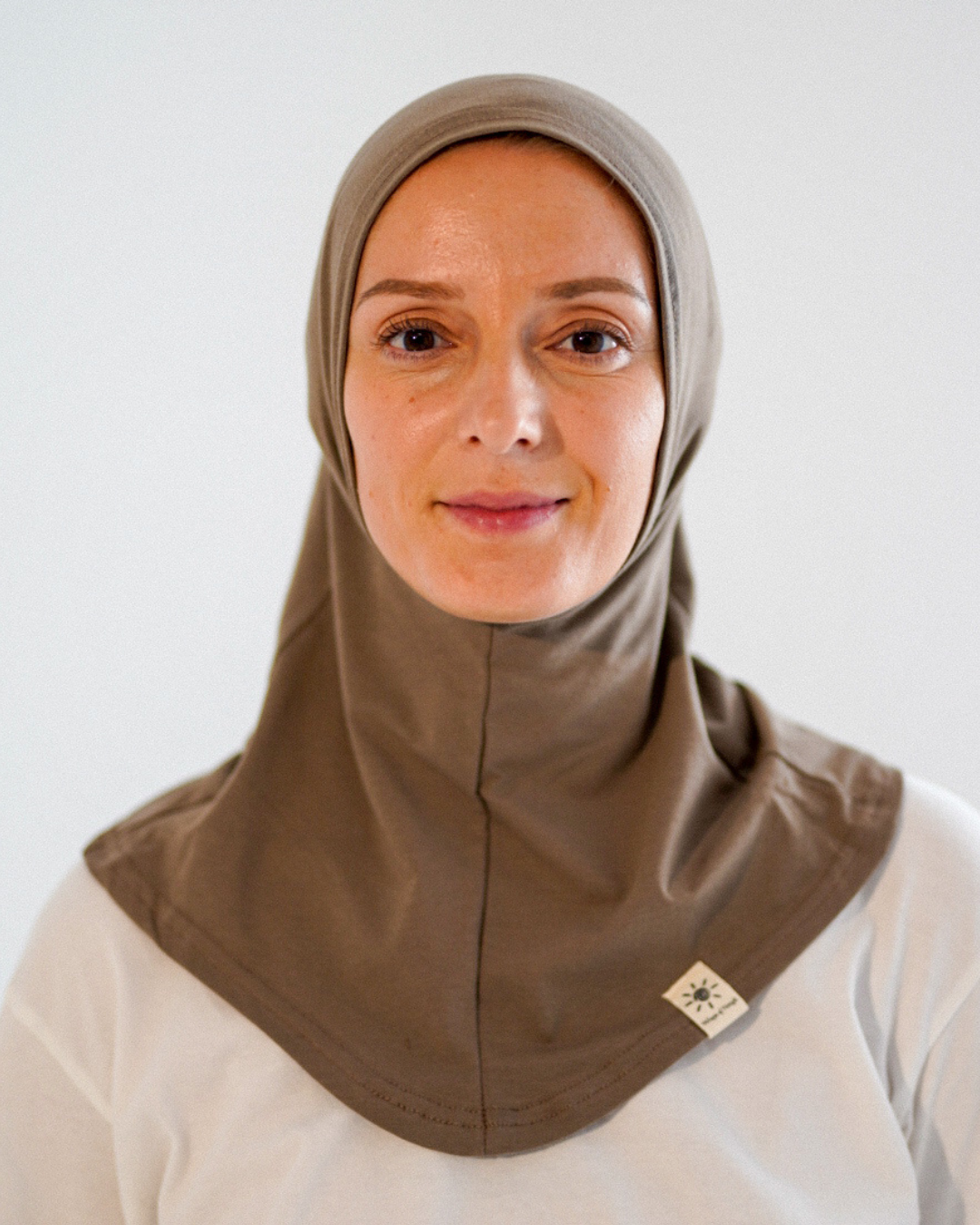 Balaclava - Sports & Leisure Hijab, made from organic cotton - Walnut