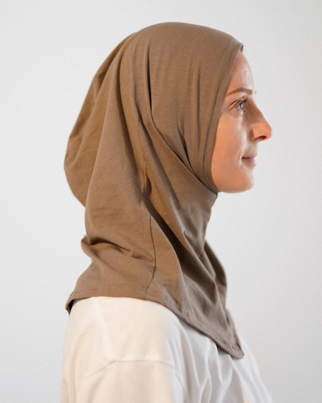 Balaclava - Sports & Leisure Hijab, made from organic cotton - Walnut